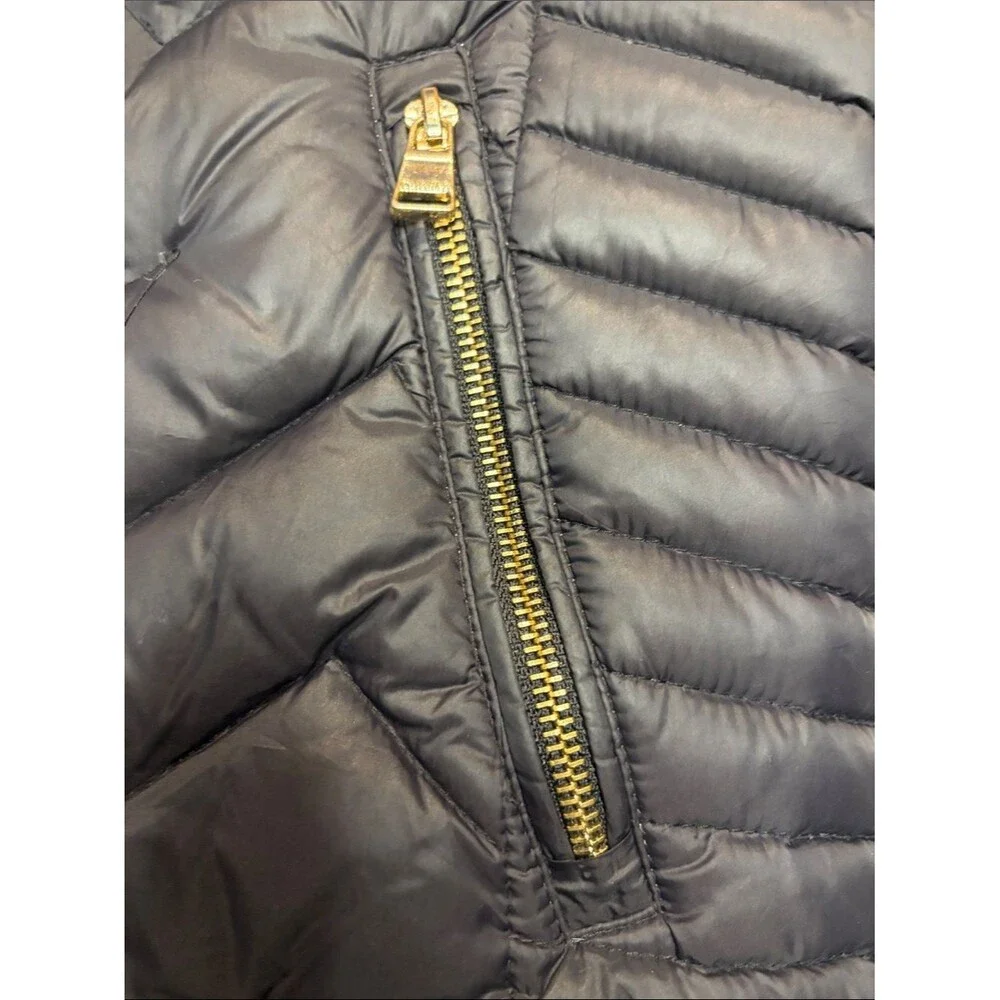 Calvin Klein Black Down Feather Quilted Puffer Vest Full Zip Gold Hardware XL